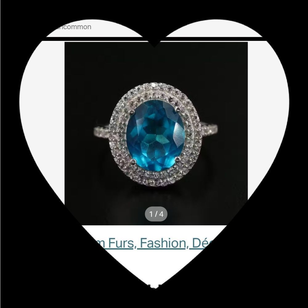 Sterling Silver Genuine Blue Topaz Double Halo Ring